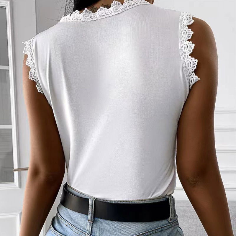 Flowers Lace Vest Women Summer Tops S-5XL - Fresh Fashion Finds -  - #tag1#