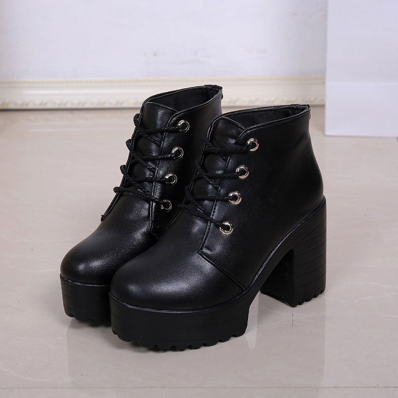 High-heel chunky  ankle boots - Fresh Fashion Finds -  - #tag1#