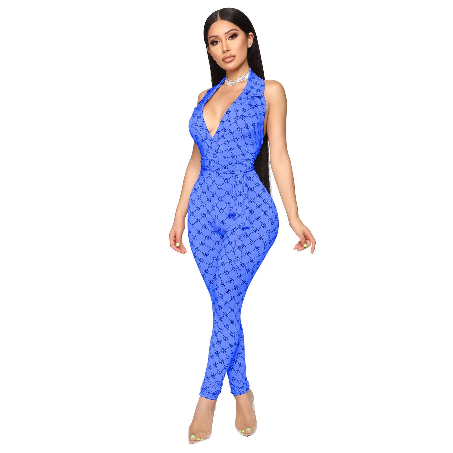 Printed sexy halter jumpsuit women - Fresh Fashion Finds -  - #tag1#