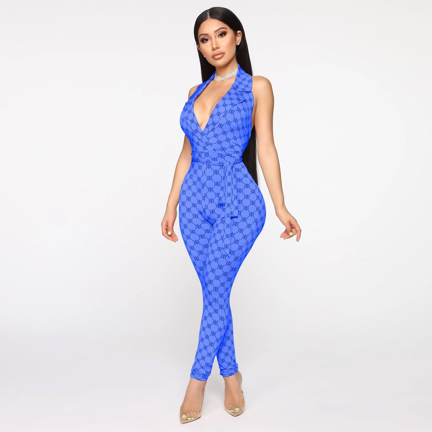 Printed sexy halter jumpsuit women - Fresh Fashion Finds -  - #tag1#