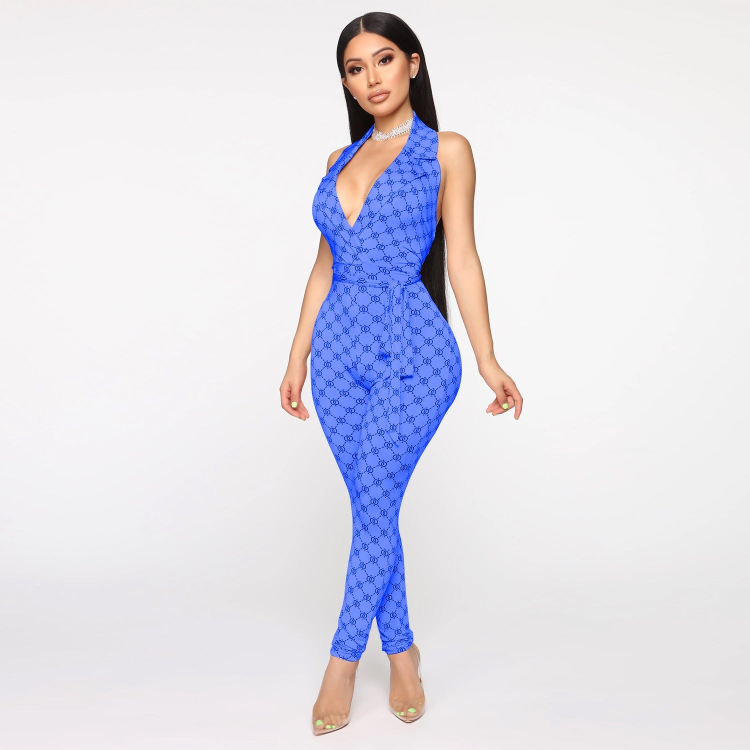 Printed sexy halter jumpsuit women - Fresh Fashion Finds -  - #tag1#