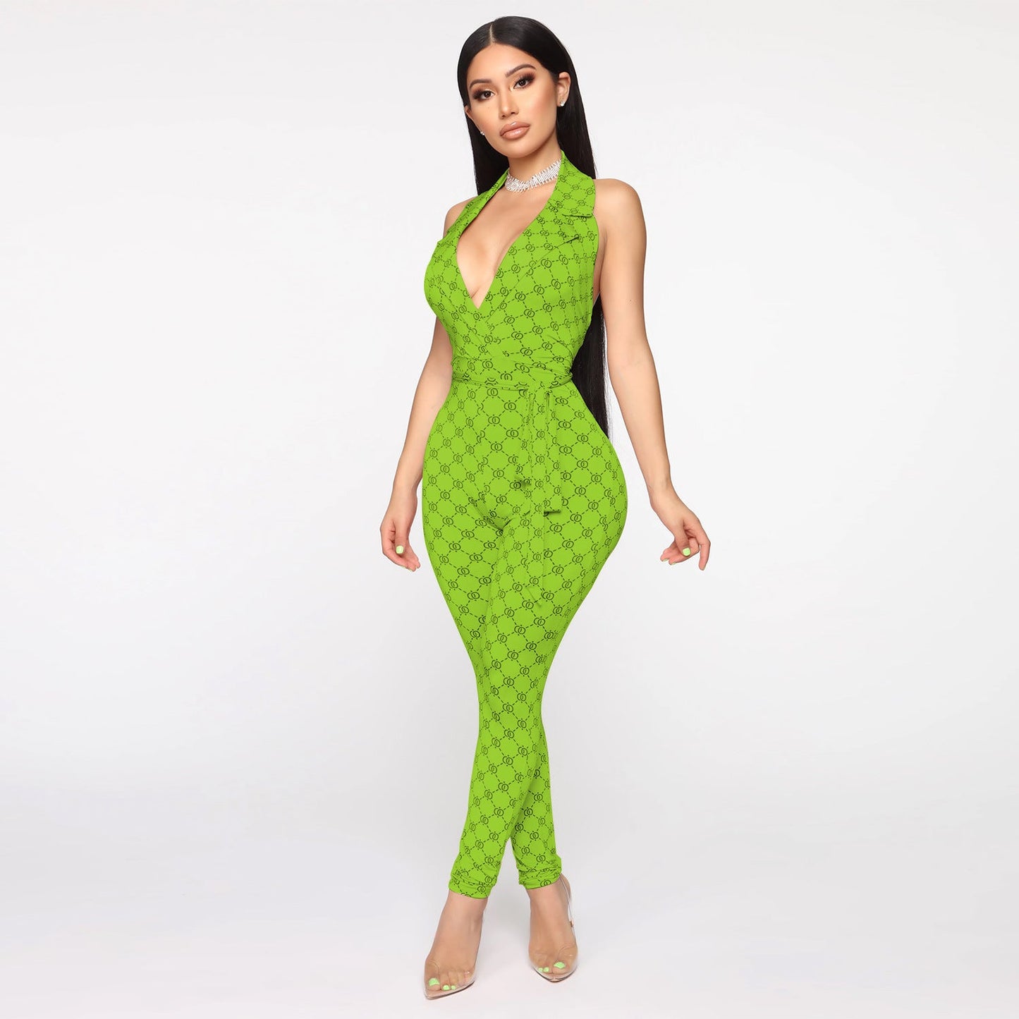 Printed sexy halter jumpsuit women - Fresh Fashion Finds -  - #tag1#