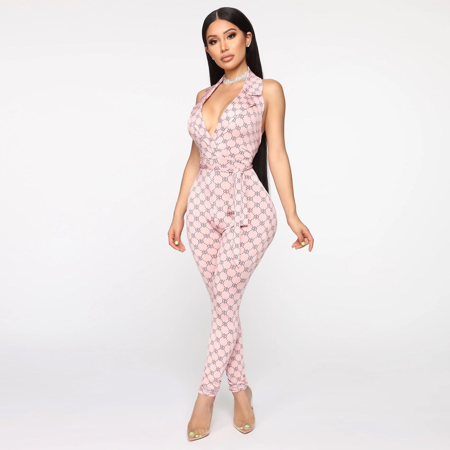 Printed sexy halter jumpsuit women - Fresh Fashion Finds -  - #tag1#