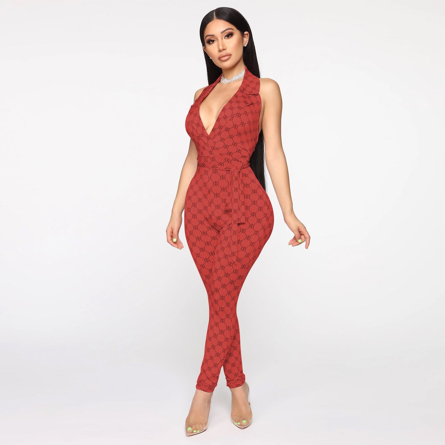 Printed sexy halter jumpsuit women - Fresh Fashion Finds -  - #tag1#